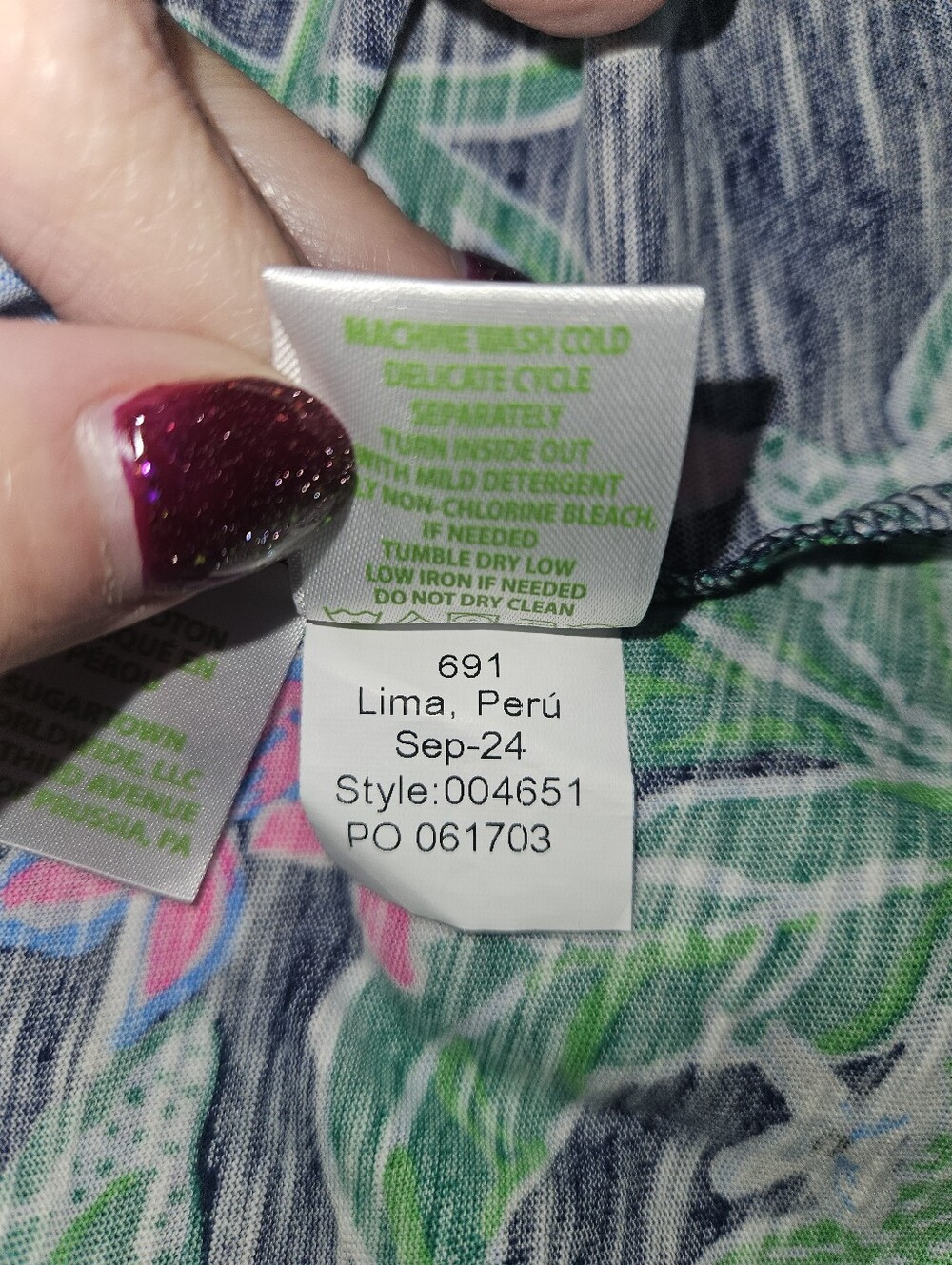 Lilly Pulitzer Blue & Pink Floral Midi Dress Size XXL - Picture 7 of 7